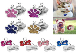 Foto van Sieraden dog cat id tags engraved puppy pet name number collar tag pendant accessories bone paw glit