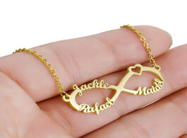 Foto van Sieraden custom necklace with 1 2 3 4 names stainless steel gold link chais handmade letter pendant 
