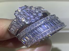Foto van Sieraden luxury jewelry couple rings 925 sterling silver princess cut white aaaaa cubic zircon women