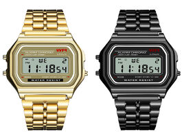 Foto van Horloge women men unisex watch gold silver black vintage led digital sports military wristwatches el