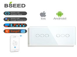 Foto van Elektrisch installatiemateriaal bseed 6 gang wifi control double light switch touch wall 3 color cry