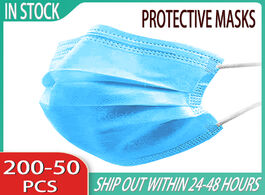 Foto van Beveiliging en bescherming mask disposable mouth breathable 3 layer nonwoven dustproof protective ma