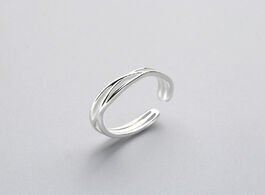 Foto van Sieraden minimalist geometric twist line adjustable ring authentic 925 sterling silver fine jewelry 