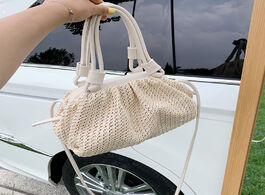 Foto van Tassen straw woven cloud bags for women 2020 summer seaside holiday handbag shoulder bag fashion bea