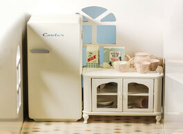Foto van Speelgoed doll furniture 1 6 nordic wood refrigerator metal table house kitchen for blyth dolls bjd 