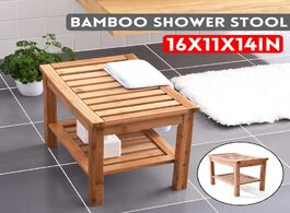 Foto van Meubels multi function non slip bamboo chair wooden shower stool shoe bench bathroom spa sauna shelf