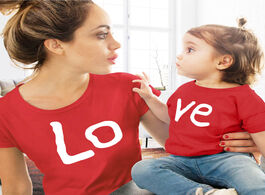 Foto van Baby peuter benodigdheden love family matching clothes red cotton mother and daughter clothe print t