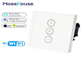 Foto van Elektrisch installatiemateriaal wifi smart wall touch light dimmer switch 1 gang eu uk standard app 