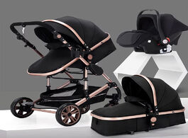 Foto van Baby peuter benodigdheden stroller 3 in 1 portable carriage fold pram aluminum frame high landscape 