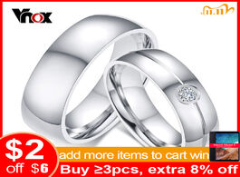 Foto van Sieraden vnox simple stainless steel wedding bands ring for women men never fade female classic enga