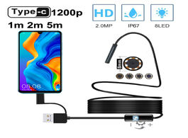 Foto van Gereedschap type c endoscope camera 1200p 8mm 1m 2m 5m soft cable usb borescope inspection for andro
