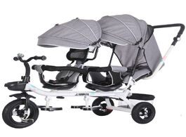 Foto van Baby peuter benodigdheden double twin rotatable tricycle strollers universal travel pram children se