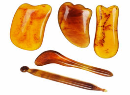 Foto van Schoonheid gezondheid 5pcs gua sha massage scraping natural resin amber for face guasha scraper faci