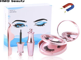 Foto van Schoonheid gezondheid 2pairs magnetic eyelashes 3d false mink magnet lashes liquid eyeliner tweezer 
