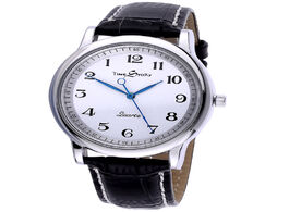 Foto van Horloge men quartz watch counterclockwise backward scale oil embossing dial waterproof reverse leath