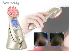 Foto van Schoonheid gezondheid electric laser hair growth comb infrared ems rf vibration massager microcurren