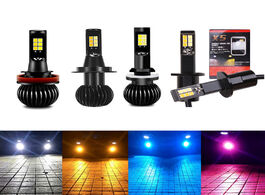 Foto van Auto motor accessoires 2pcs cob led fog lights dual color flash automobile 9005 9006 h3 h7 h8 h11 h2