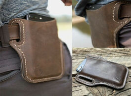 Foto van Tassen mens phone bags 2020 pu leather vintage mini waist outdoor handmade trendy solid color pouch 