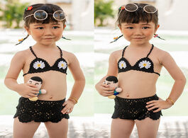 Foto van Sport en spel girls swimwear baby kids cute bikini crochet split two pieces swimsuit bathing suit be