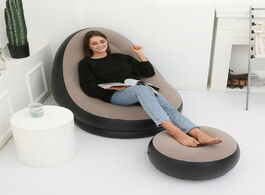 Foto van Meubels inflatable sofa bed foldable chair lazy bag air waterproof rose gold glitter sleeping home c