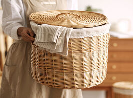 Foto van Huis inrichting wicker dirty clothes storage basket hamper frame box hot pot shop weaving