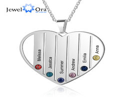 Foto van Sieraden personalized jewelry customized 6 names family heart necklace diy birthstones stainless ste