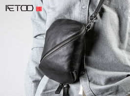 Foto van Tassen aetoo leather men s bags head one shoulder casual slanted personality trend small