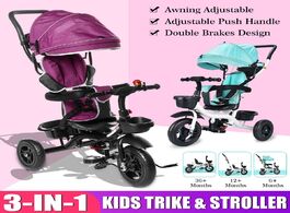 Foto van Baby peuter benodigdheden 3 in 1 trolley stroller lightweight tricycle with adjustable push handle r