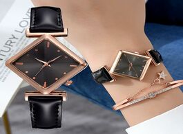 Foto van Horloge 2pcs set fashion sports watches for women causal square dial ladies luxury dress wrist watch
