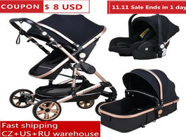Foto van Baby peuter benodigdheden babyfond stroller high landscape 3 in 1 with car seat folding carriage for