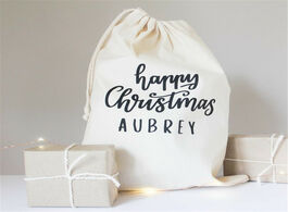 Foto van Tassen christmas eve bag personalized santa sack stocking custom drawstring happy new year canvas gi