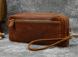 Foto van Tassen maheu large capacity hand clutch with shoulder strap genuine leather big purse storage bag ma