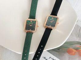 Foto van Horloge rectangle women fashion watches elegant ladeis quartz wristwatches ulzzang luxury brand blac