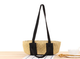 Foto van Tassen 28x14cm new japanese simple style hand woven bag popular ins carry messenger straw a7127