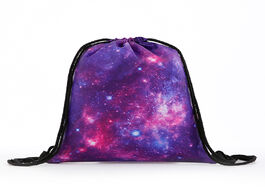 Foto van Tassen backpack starry sky new fashion women mini drawstring 3d printing travel softback bags men mo