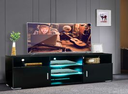 Foto van Meubels 57 inch high gloss tv stand cabinet with led light unit bracket home furnishings stands livi