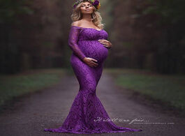 Foto van Baby peuter benodigdheden clothes for pregnant women maternity lace off shoulder v neck long dress g