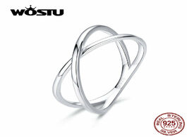 Foto van Sieraden wostu 100 real 925 stelring silver double layer cross finger rings classic 2019 new for wom