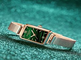Foto van Horloge green malachite japan quartz movement roma vintage ladies wristwatches dropshipping women st