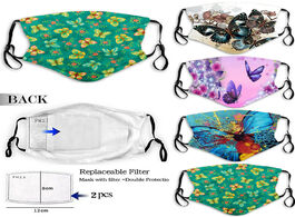 Foto van Beveiliging en bescherming unisex adjustable windproof reusable butterfly printed face mask with 2 a
