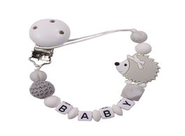 Foto van Baby peuter benodigdheden personalized name pacifier clip chain food grade hedgehog silicone beads i