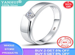 Foto van Sieraden yanhi 100 925 sterling silver wedding rings for men and women 4mm round zirconia diamond so