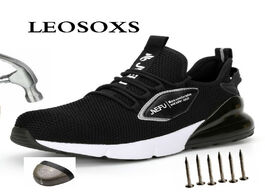 Foto van Schoenen leosoxs 2020 men s outdoor mesh light breathable safety sneakers steel toe anti smashing pu