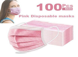 Foto van Beveiliging en bescherming 10 50 100 200pcs pink mask disposable non woven 3 layer rose face breatha