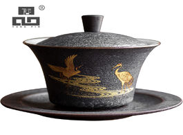 Foto van Huis inrichting tangpin ceramic gaiwan tea cup handmade tureen chinese kung fu set drinkware