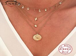 Foto van Sieraden canner real 925 sterling silver lightning star round choker necklace for women minimalist f