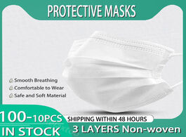 Foto van Beveiliging en bescherming 3 layer non woven dust face mask disposable mouth filter safety masks mas