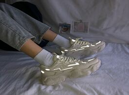 Foto van Schoenen women s chunky sneakers mesh breathable platform wedge heels shoes lace up vulcanize female