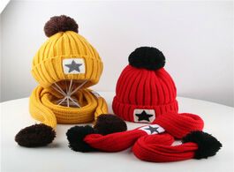 Foto van Baby peuter benodigdheden high quality s cute cap scarf toddler girl boy winter crochet knit hat bea