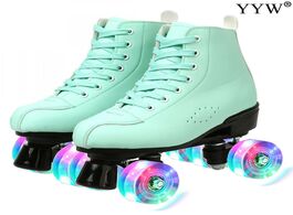 Foto van Sport en spel women quad roller skates skating shoes sliding sneaker figure 4 wheel 2 row line outdo
